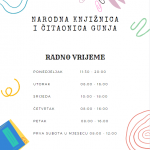OBAVIJEST o novom radnom vremenu Narodne knjižnice i čitaonice Gunja
