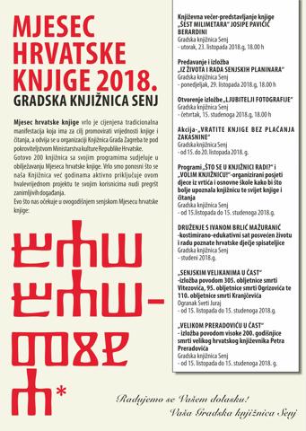 MJESEC HRVATSKE KNJIGE 2018.-GRADSKA KNJIŽNICA SENJ