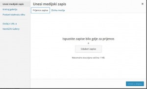 Okvir za dodavanje medijskog zapisa