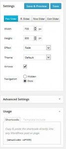 Meta Slider postavke slidera