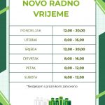 Novo radno vrijeme!